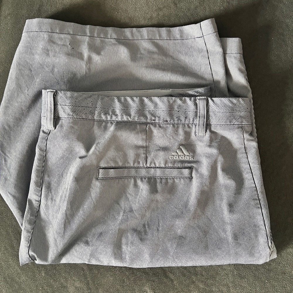 Adidas Men's Striped Gray Chinos